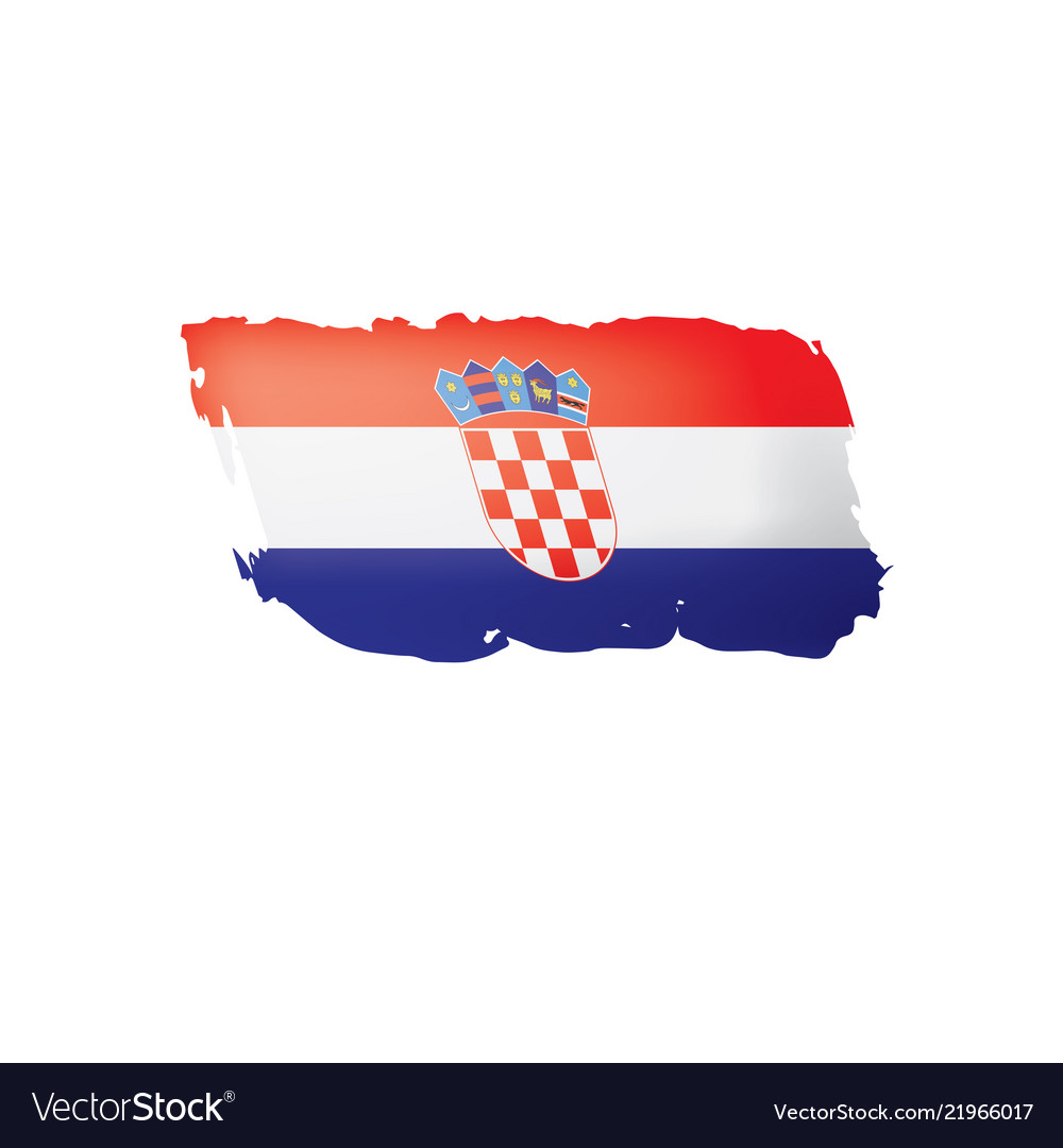 Croatia flag on a white Royalty Free Vector Image