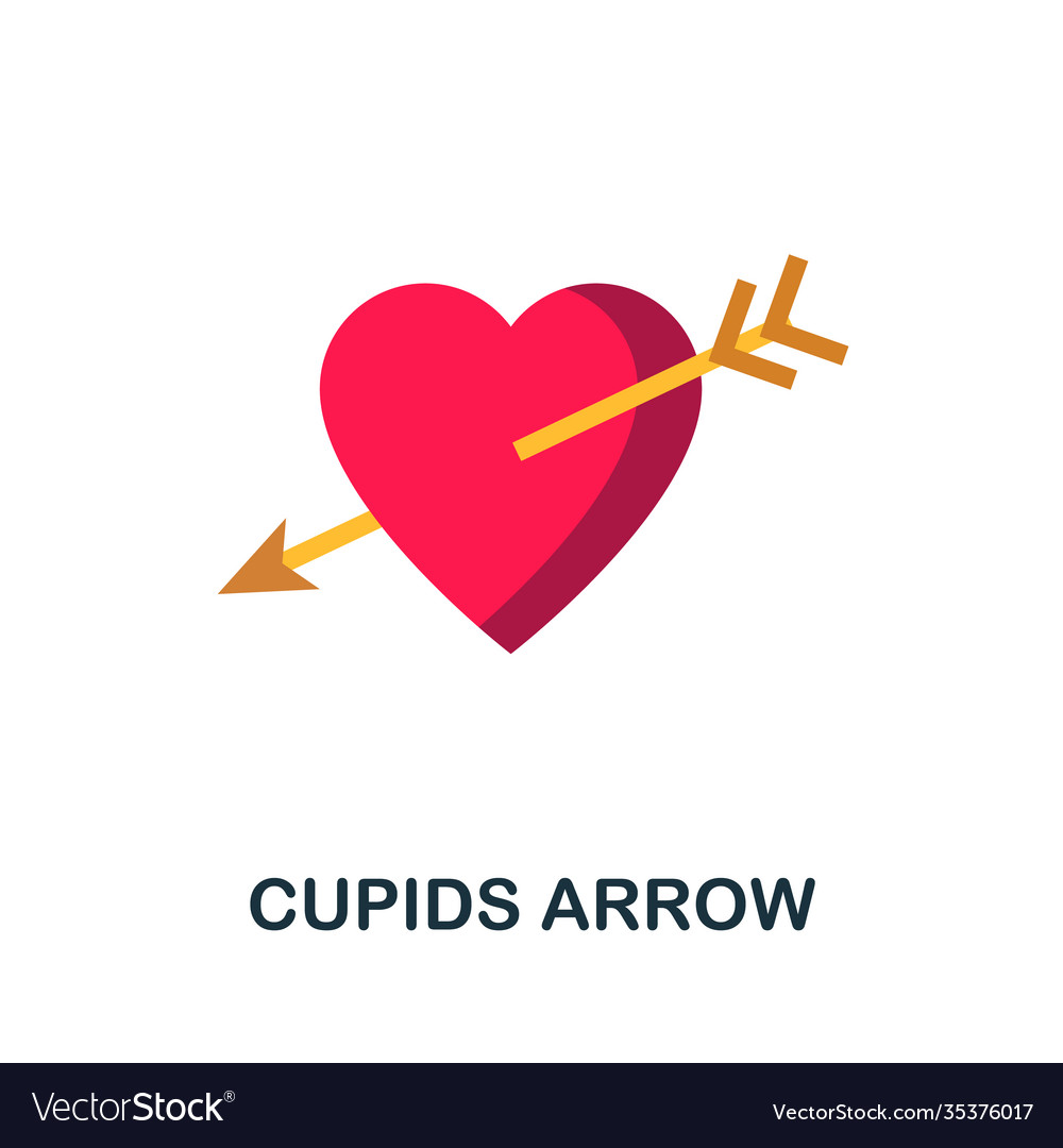 Cupids arrow flat icon color simple element from