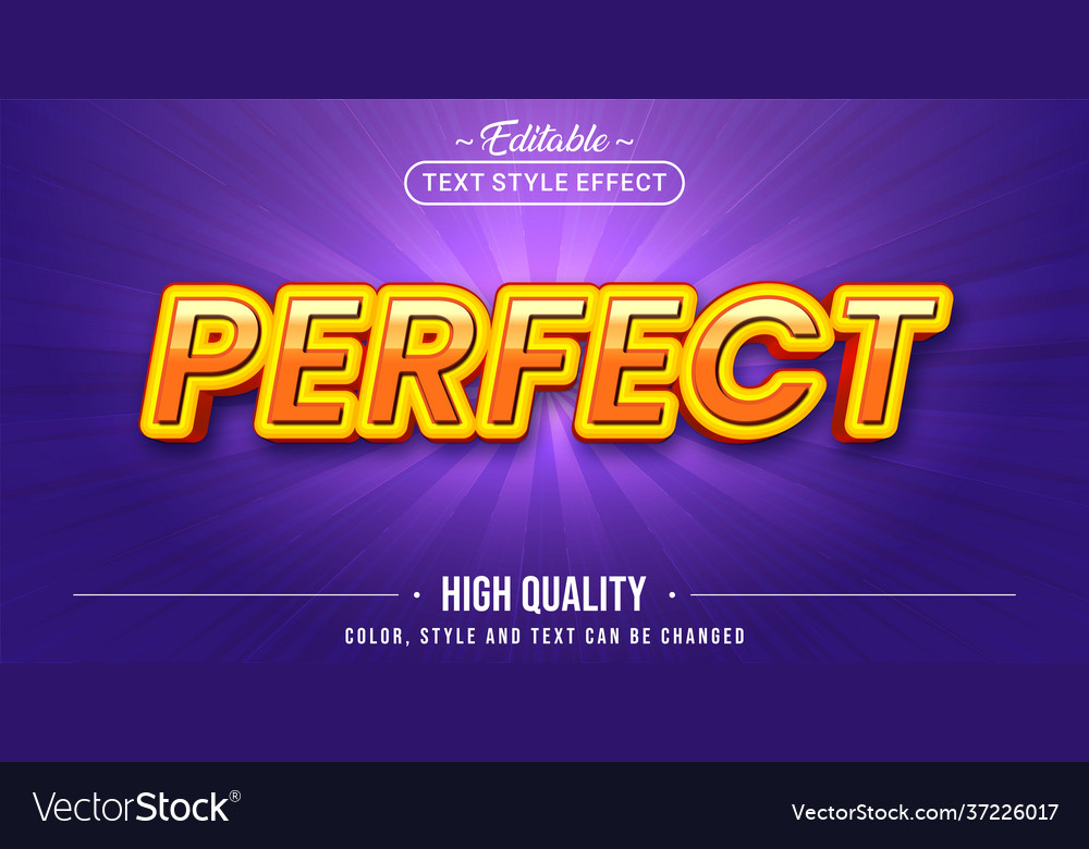 Editable text style effect - perfect Royalty Free Vector