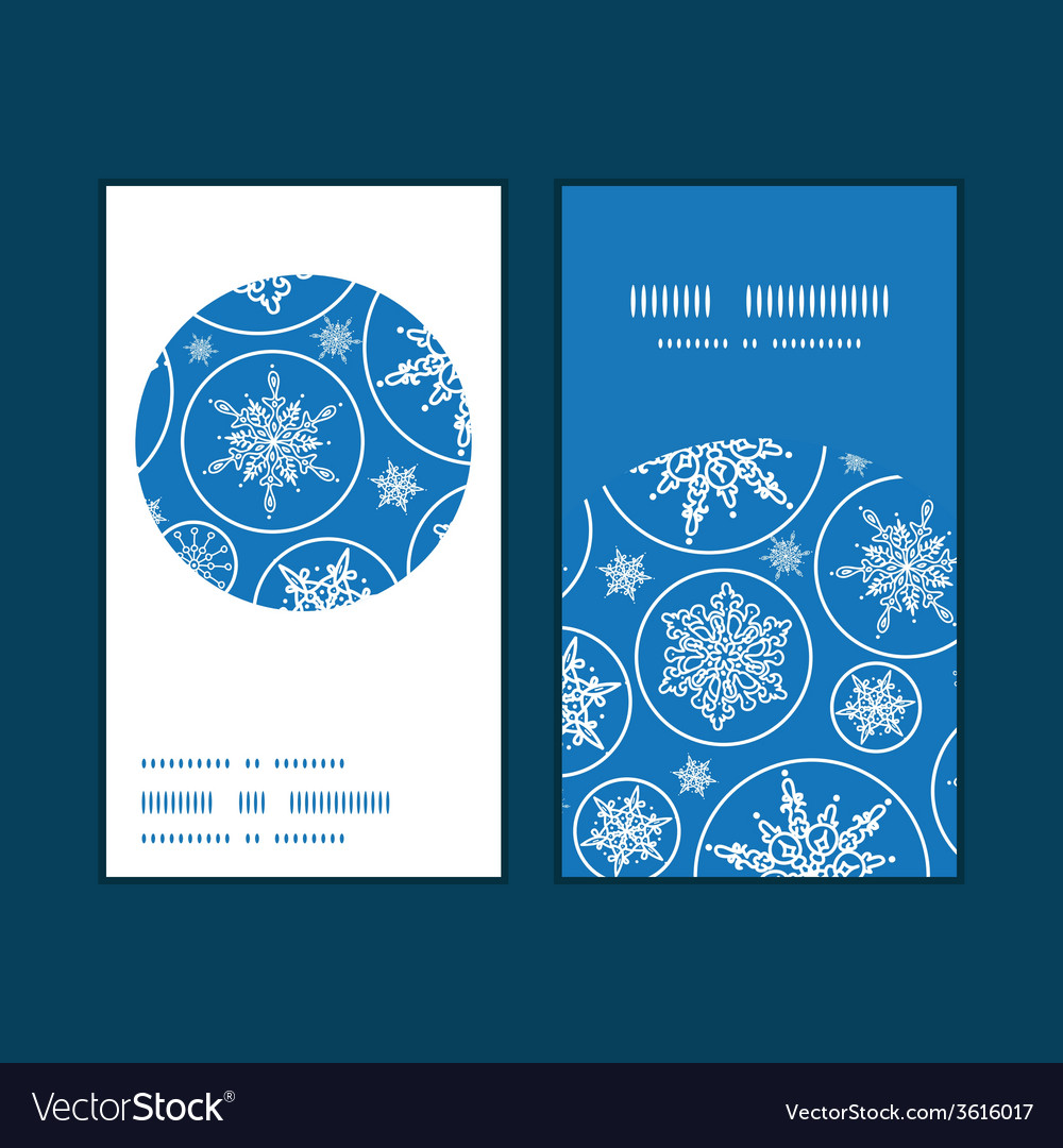 Falling snowflakes vertical round frame pattern