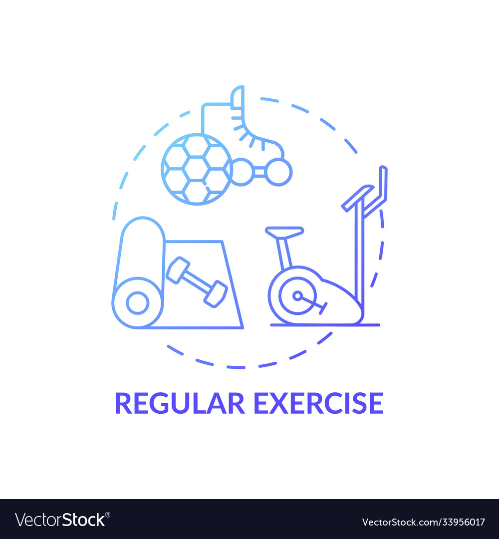 Regular exercise blue gradient concept icon Vector Image