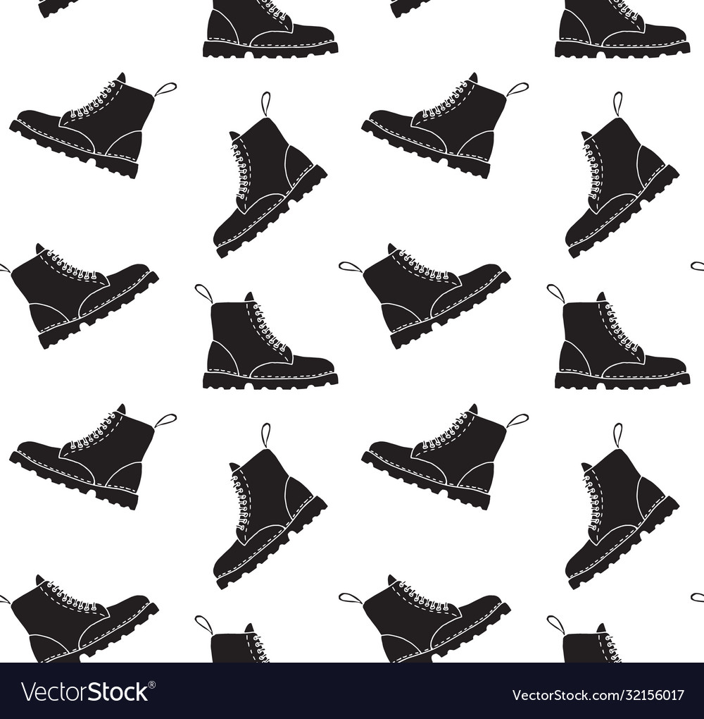 Seamless pattern doodle sketch boot Vector Image Seamless pattern doodle sketch boot