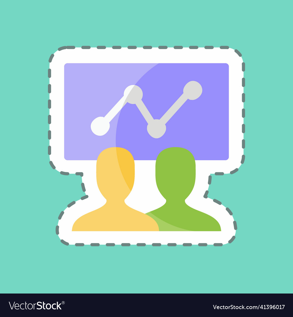 Seo training sticker in trendy line cut isolated