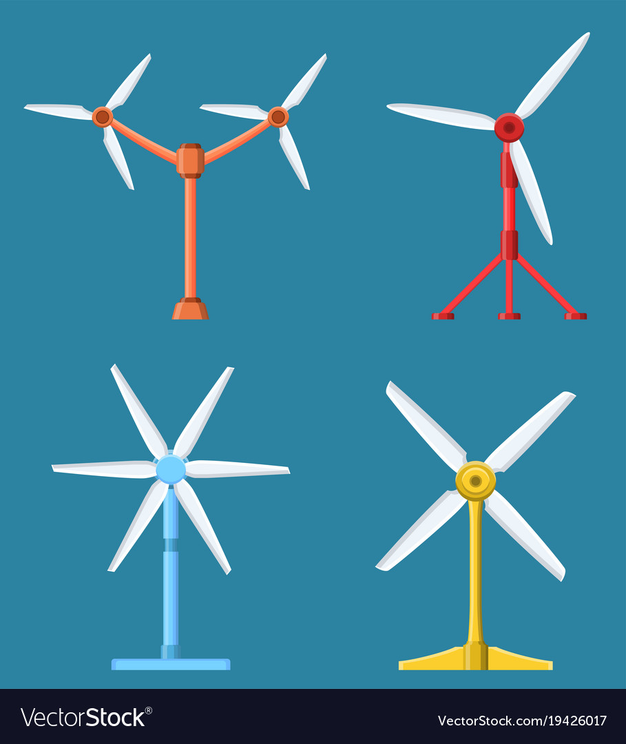 Set of different tidal power station rotters