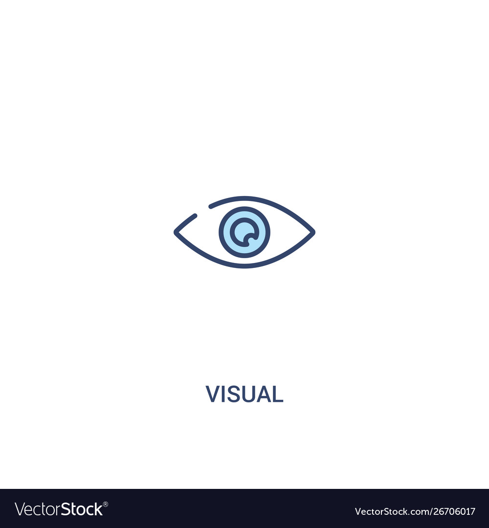 Visual concept 2 colored icon simple line element vector image Visual concept 2 colored icon simple line element