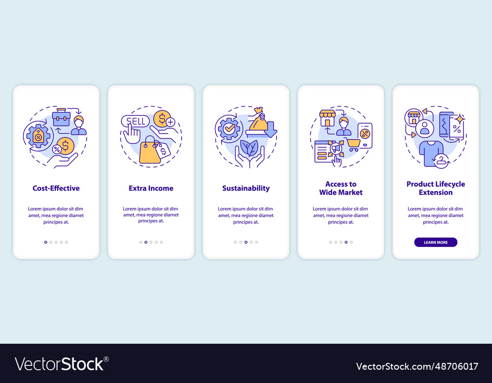 Walkthrough c2c with thin line icons concept vector image Walkthrough c2c with thin line icons concept