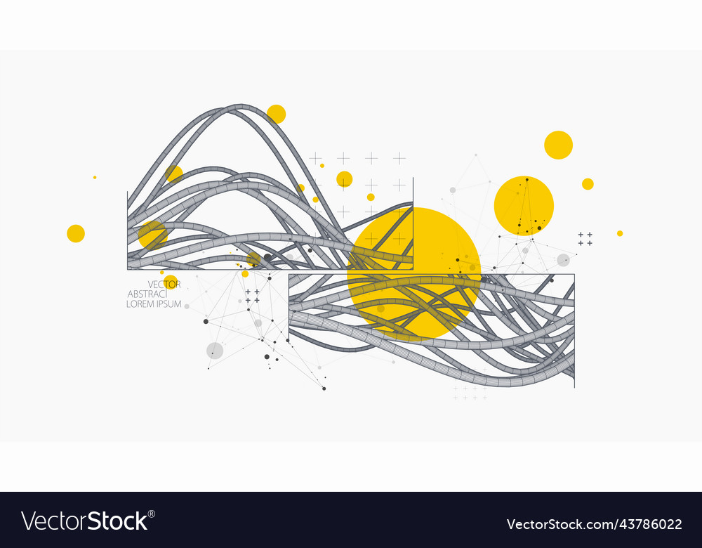 Abstract background with a wireframe dynamic Vector Image