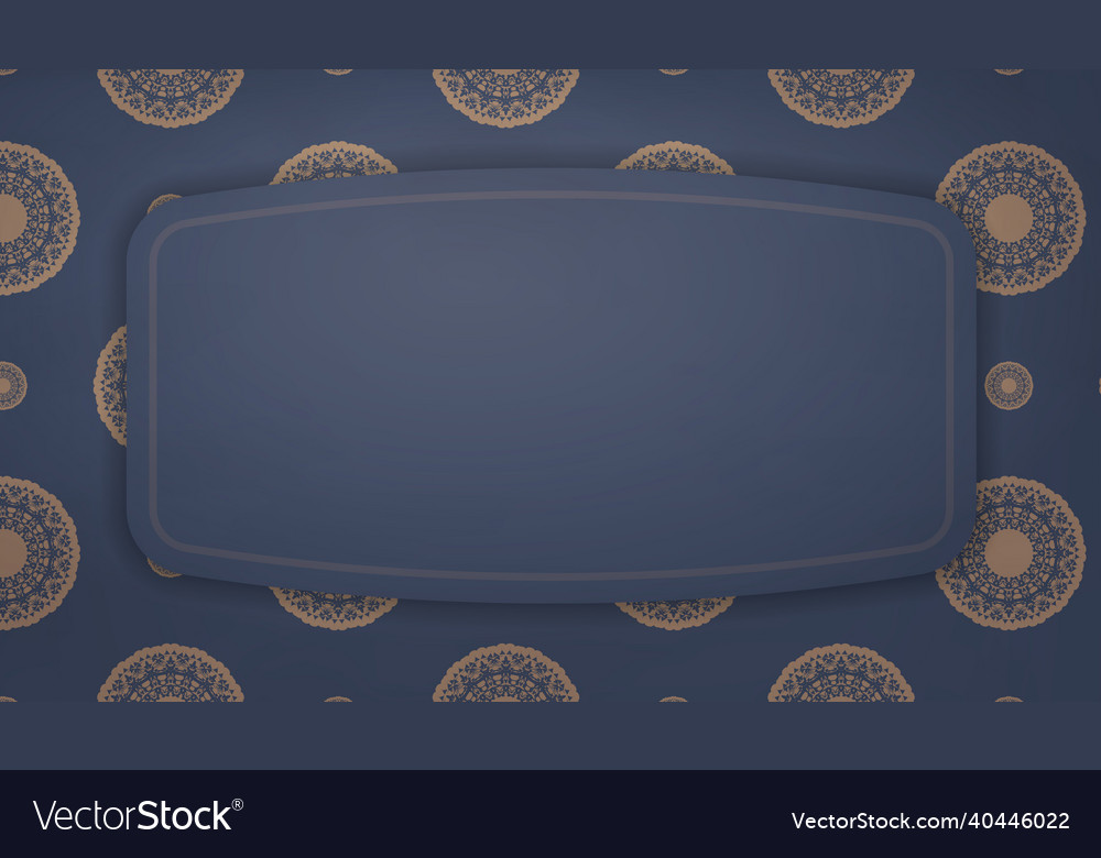 Baner in blue with luxurious brown pattern