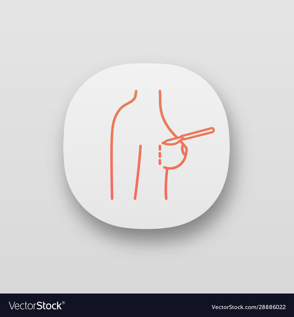 Brustvergrößerung Inzision App-Symbol vector image Brustvergrößerung Inzision App-Symbol