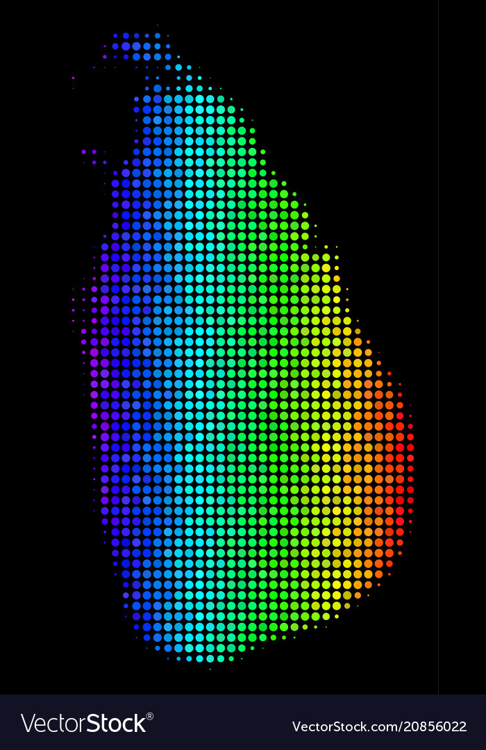 Bright pixel sri lanka island map