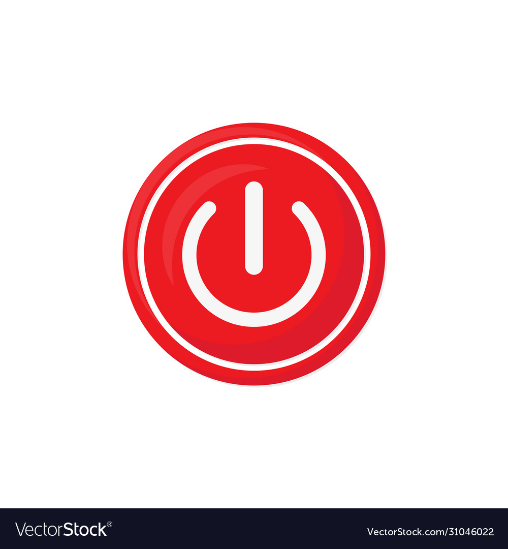 Button on off in flat with shadow vector image Button on off in flat with shadow