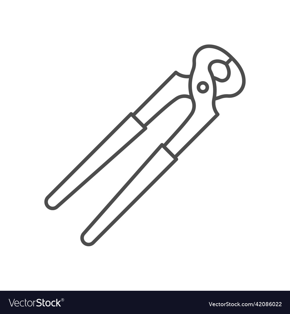 Carpenter pincer line icon linear style sign