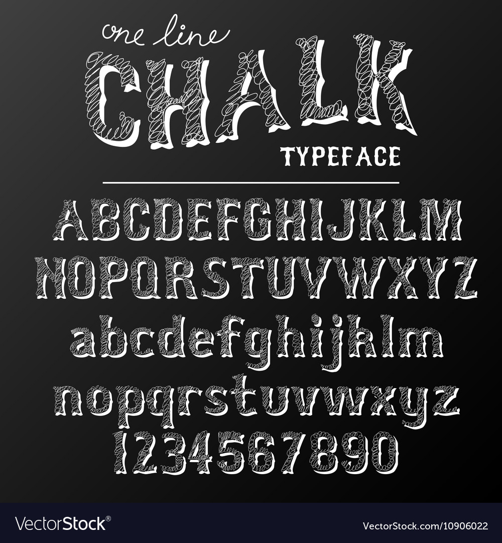 Chalkboard typeface modern font written Royalty Free Vector