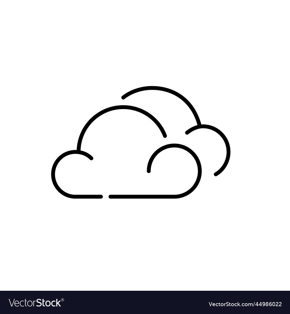 Cloudy weather pixel perfect editable stroke Vector Image