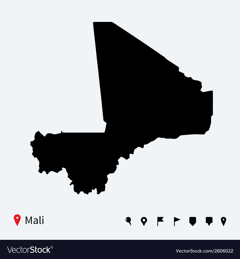 Detailed Map of Mali with Navigation Icons