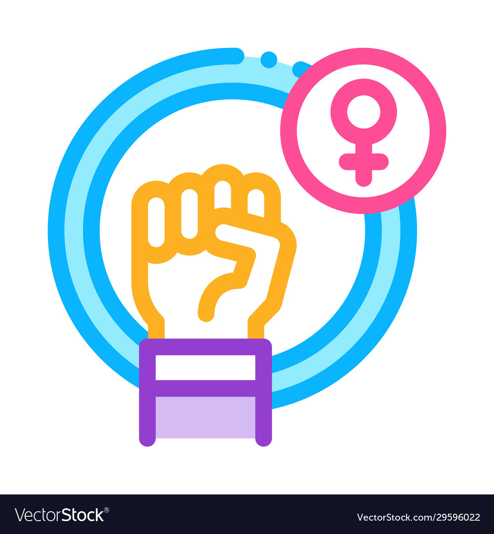 Fist female mark icon outline