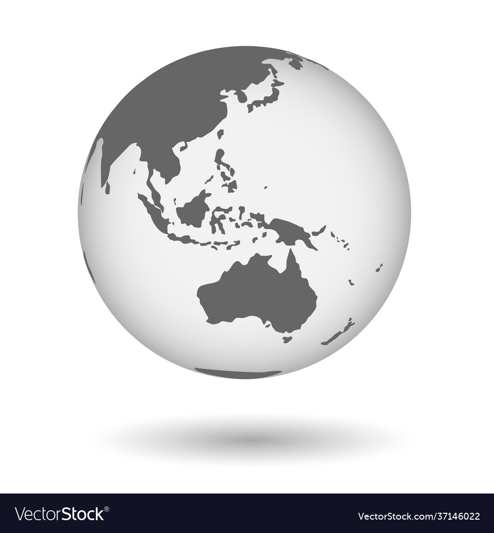 Globe shape in realistic style with shadow