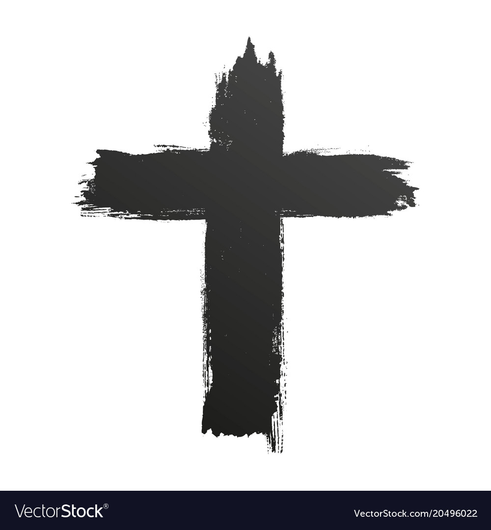 Hand drawn black grunge cross icon simple Vector Image