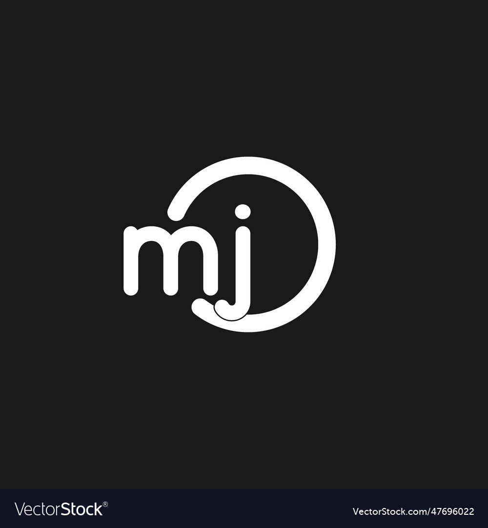 Initials mj logo monogram with simple circles
