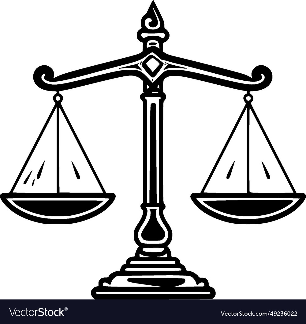 Justice - black and white Royalty Free Vector Image