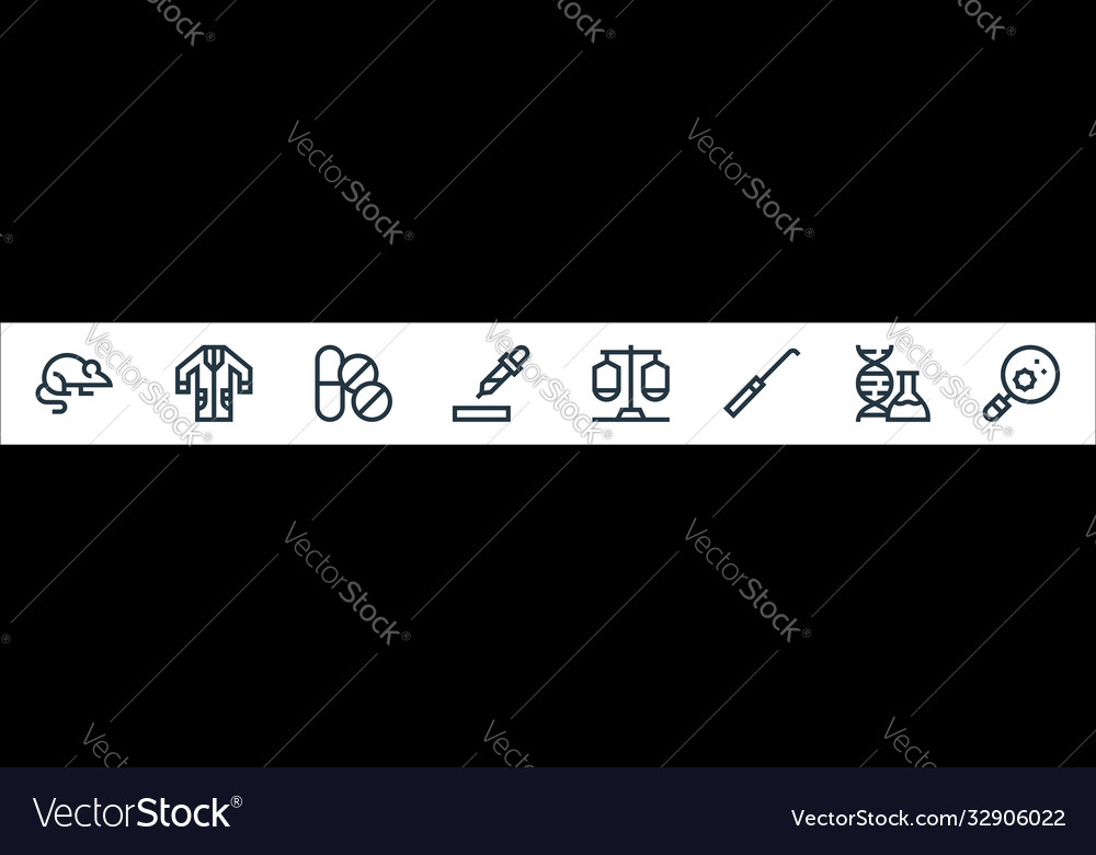 Laboratory line icons linear set quality