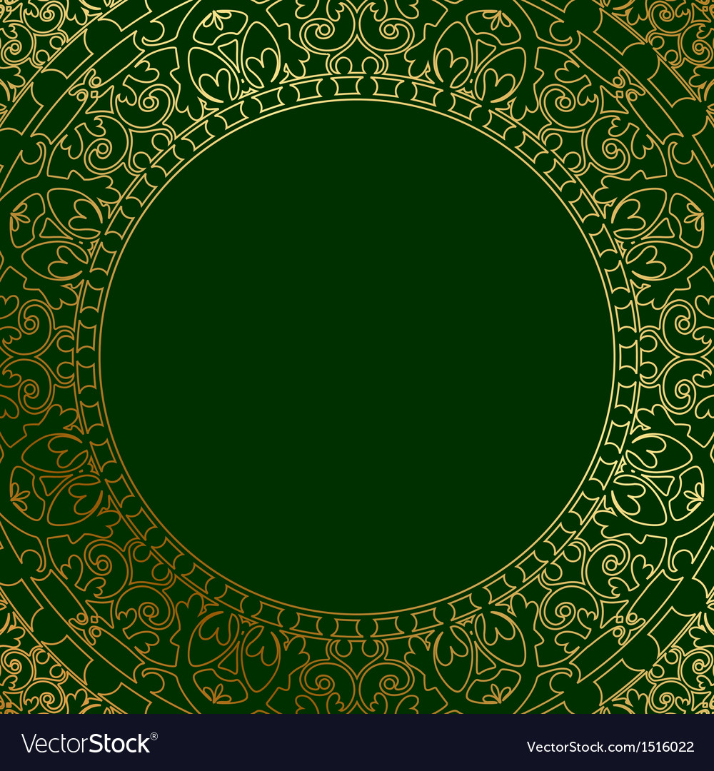 Oriental ornament on green background