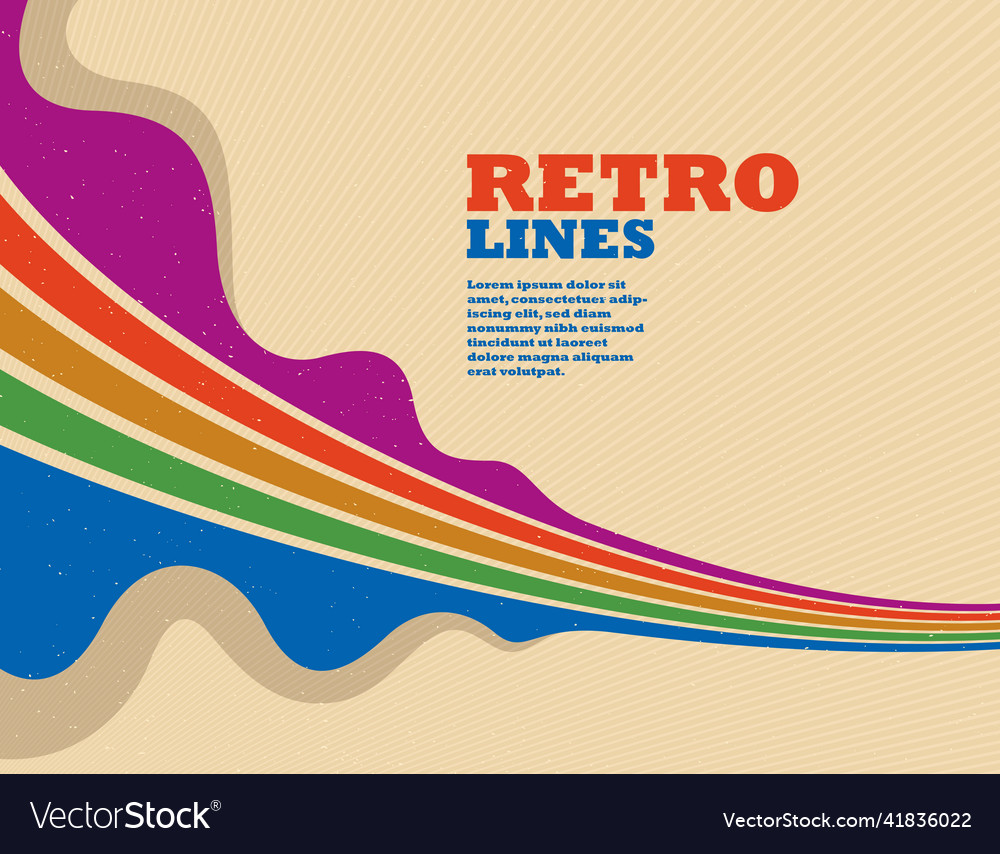 Retro lines abstract background 3d dimensional vector image Retro lines abstract background 3d dimensional