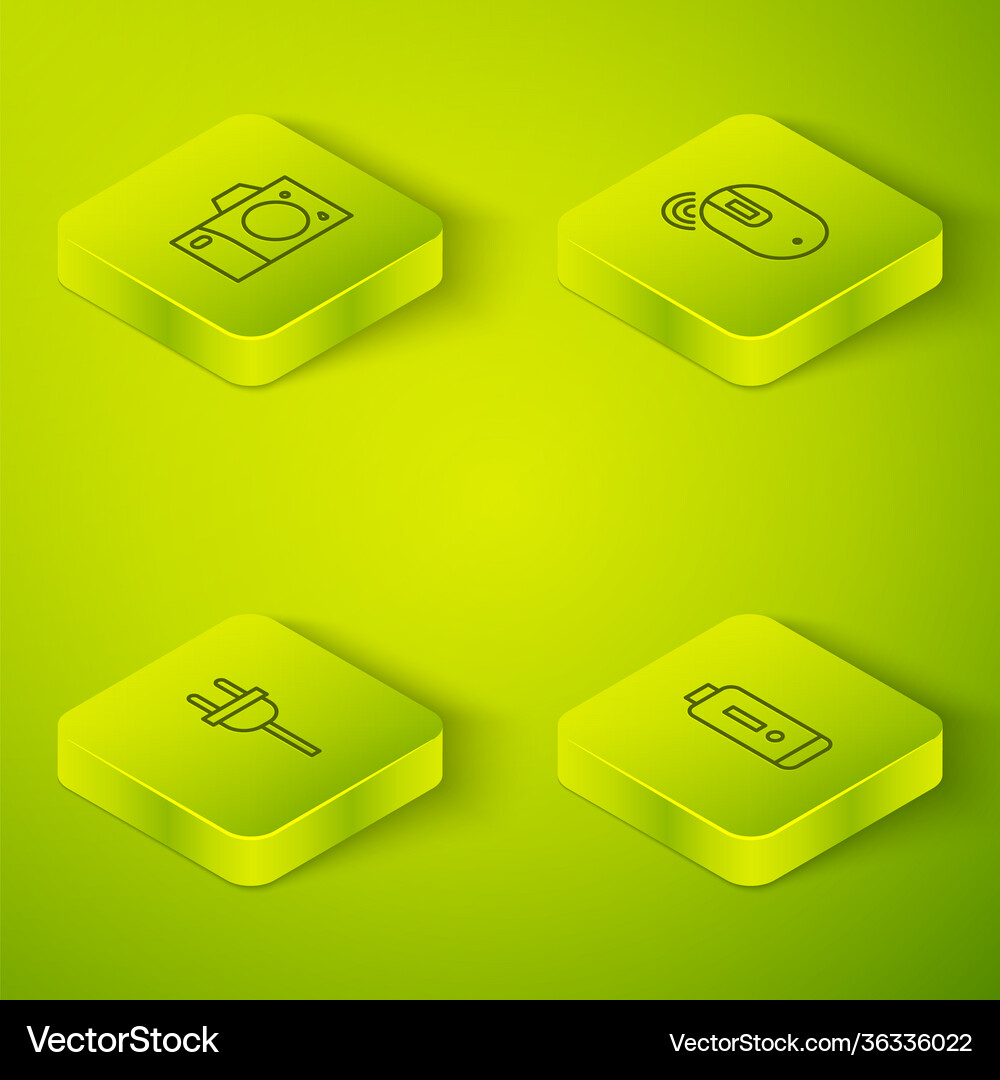 Set isometric wireless computer mouse electric Vector Image