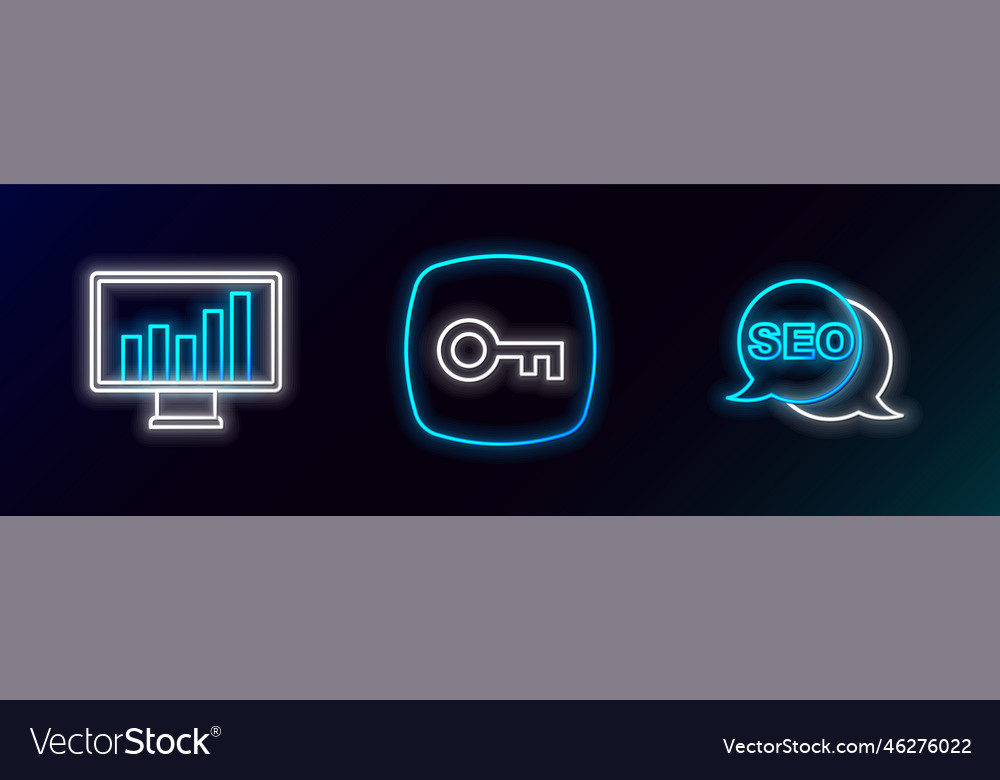 Set line seo optimization monitor with graph vector image Set line seo optimization monitor with graph