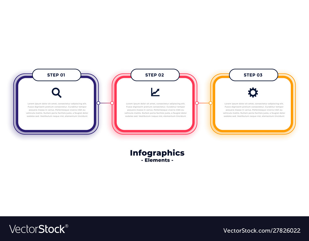 Drei Schritte Business Infografik Vorlage