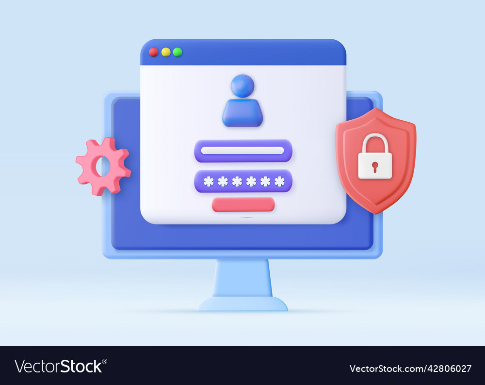 3d login and password concept