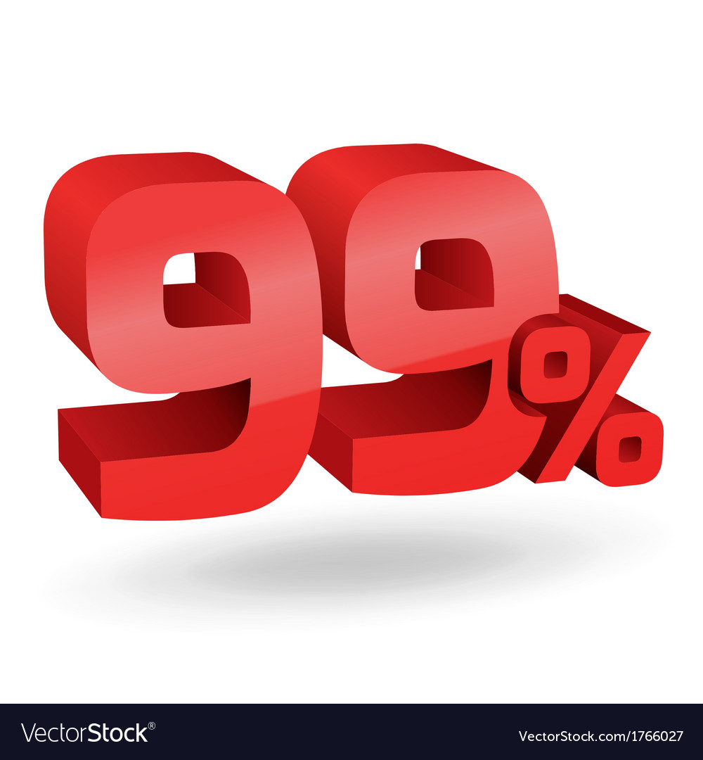 99 Percent Digits Royalty Free Vector Image VectorStock