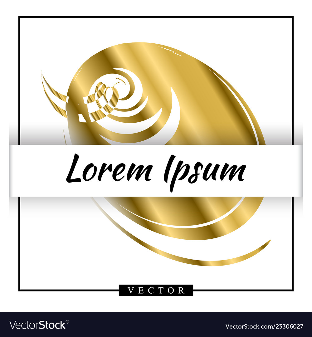 Abstract golden shape on white background