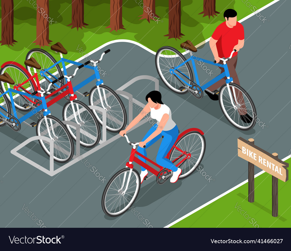 Bike rental isometric