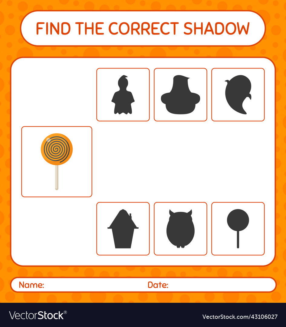 Find the correct shadows game with lollipop