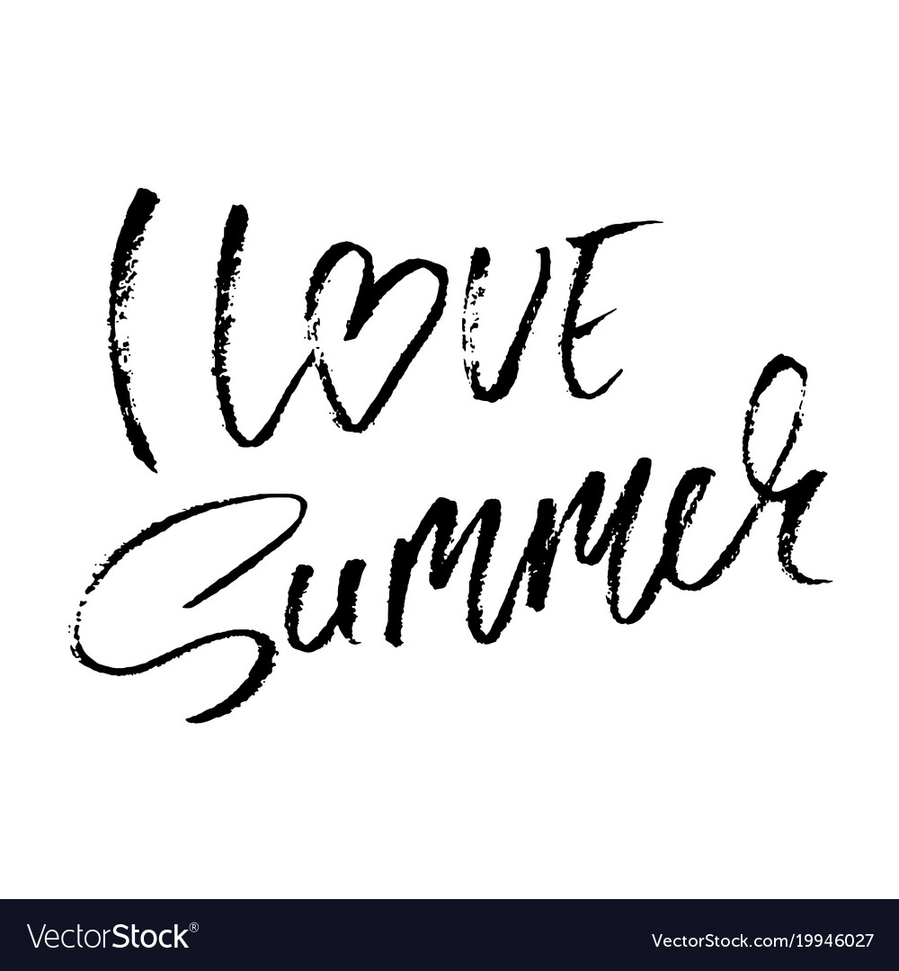 Ich liebe Sommerhand gezeichnete Briefe isoliert