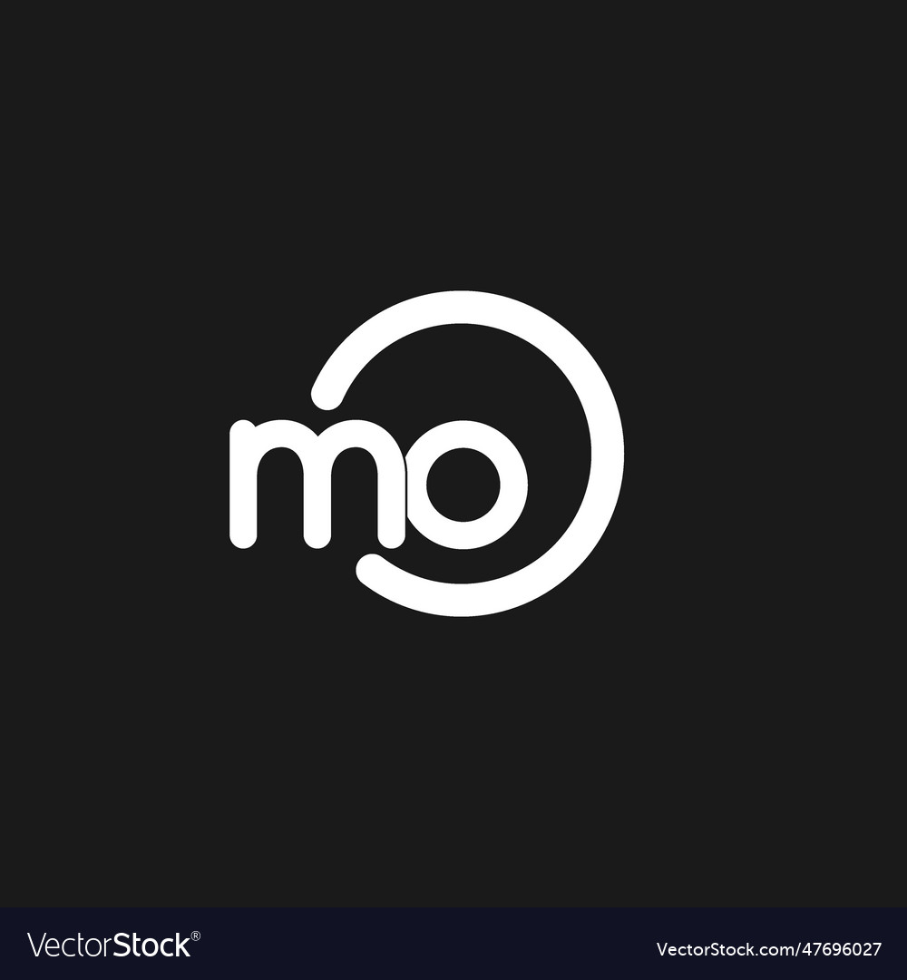 Initials mo logo monogram with simple circles Vector Image