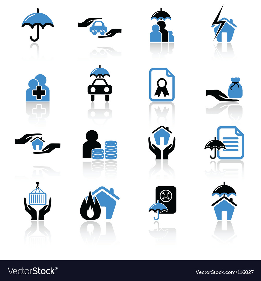 Insurance icons Royalty Free Vector Image - VectorStock