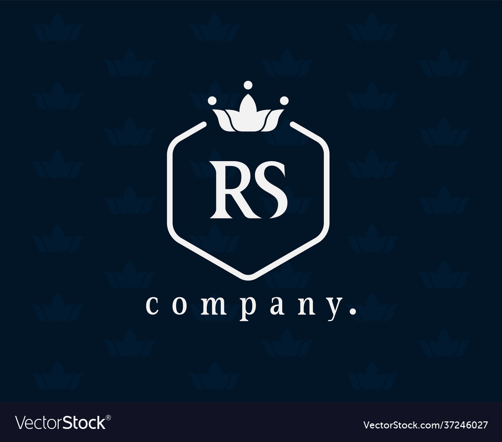 Letter rs r s luxury royal monogram logo design Vector Image