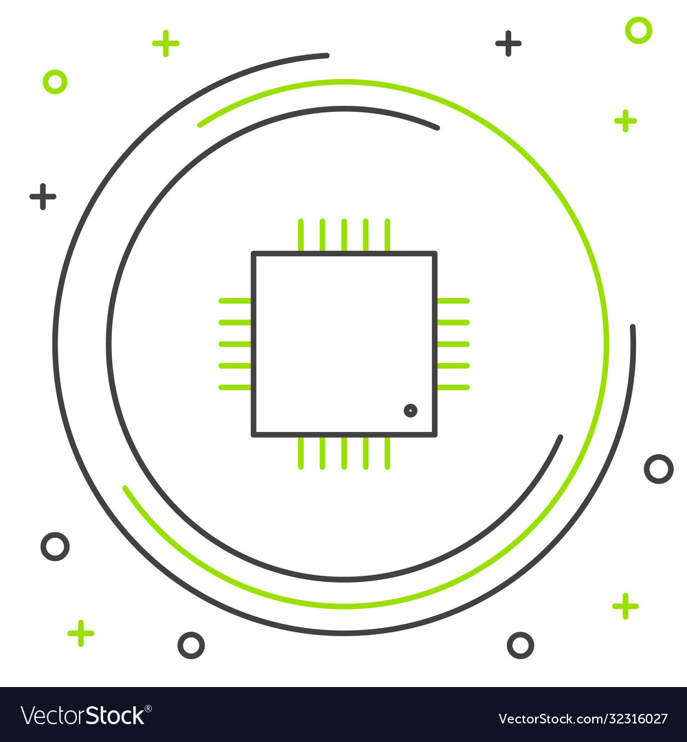 Line computer processor with microcircuits cpu