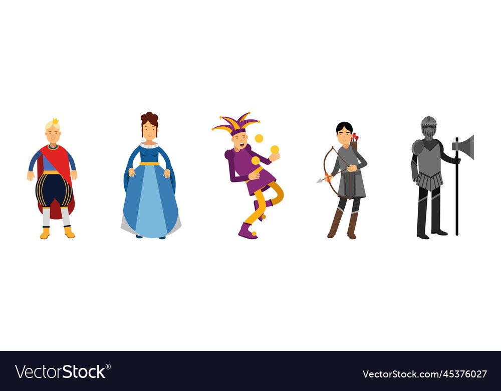 Medieval man and woman character with prince