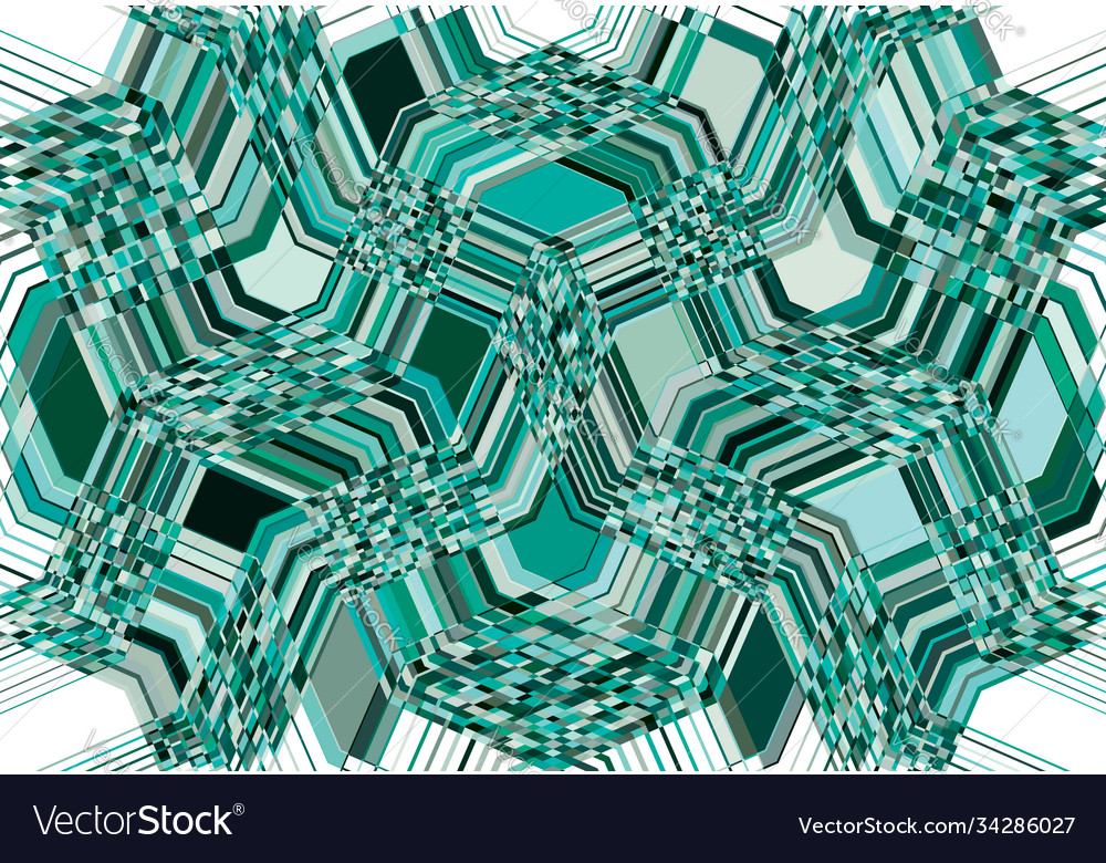 Mosaic background tessellation pattern teal wavy Vector Image