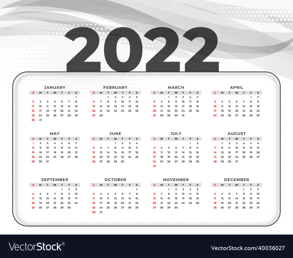 Neues Jahr 2022 Kalender Vorlage