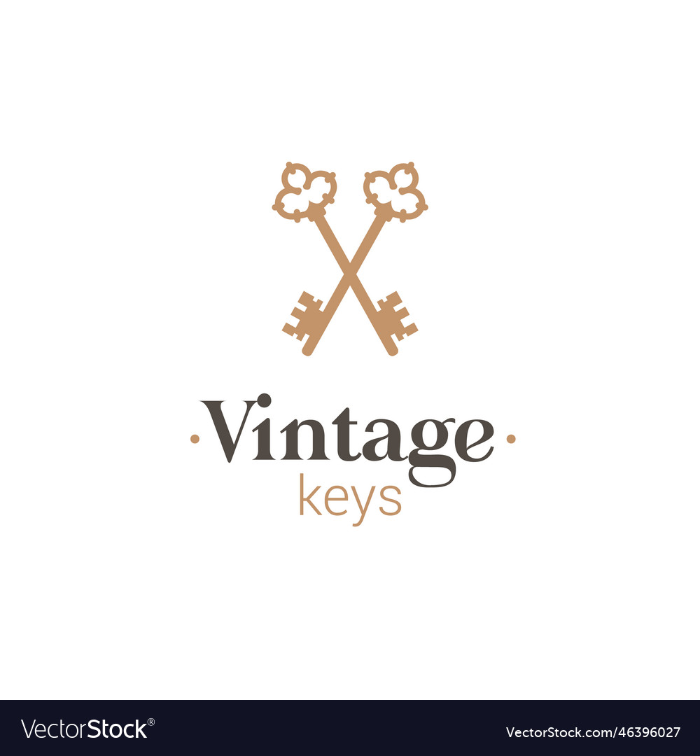 Old key house icon logo key silhouette Royalty Free Vector