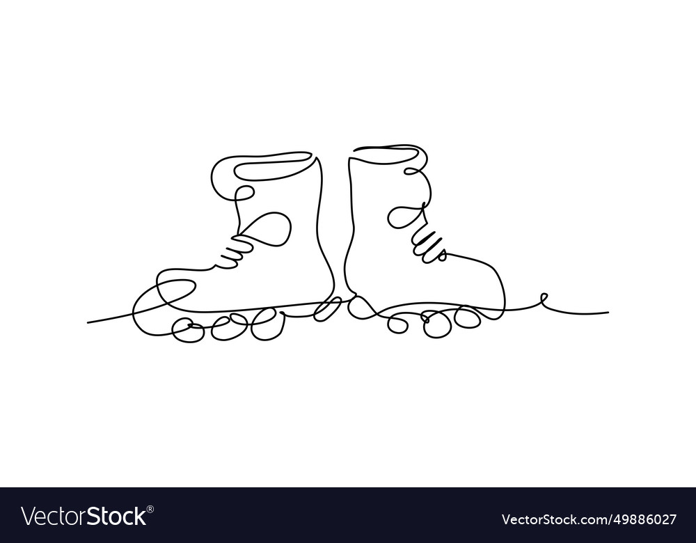 One continuous line of skates minimalist style
