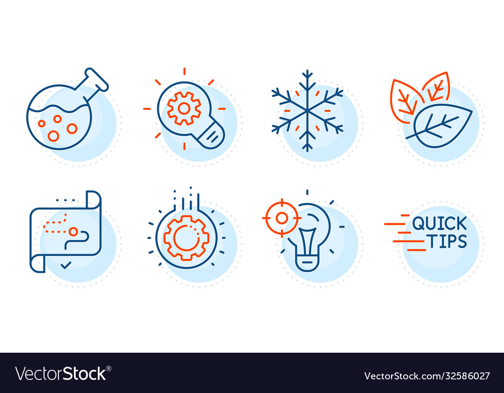 Organisch getestetes Chemielabor und Schneeflocke Icons