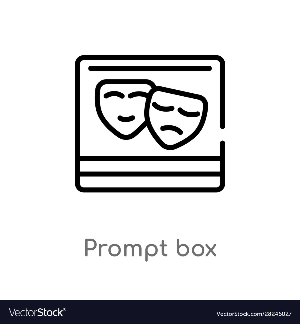 Outline prompt box icon isolated black simple
