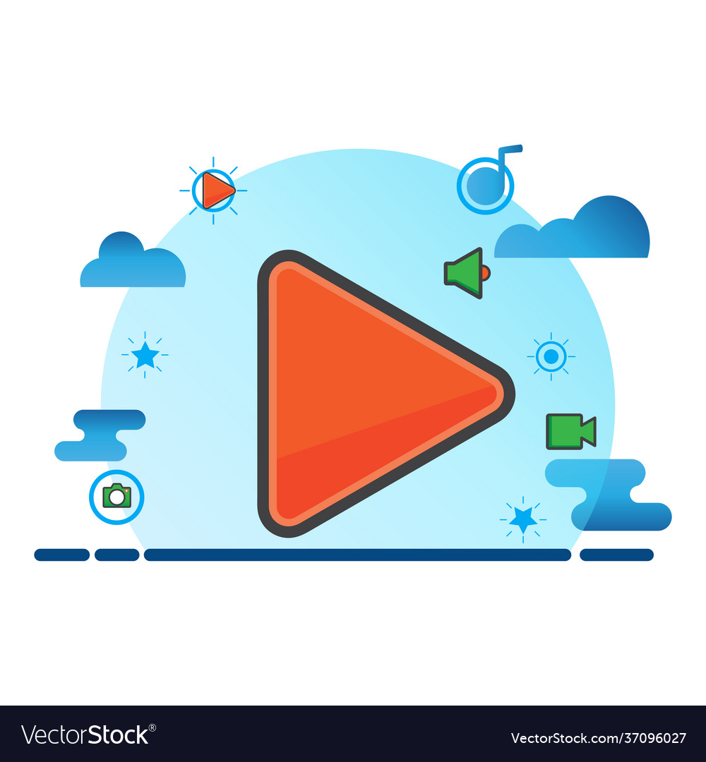 Play button flat icon can use for design