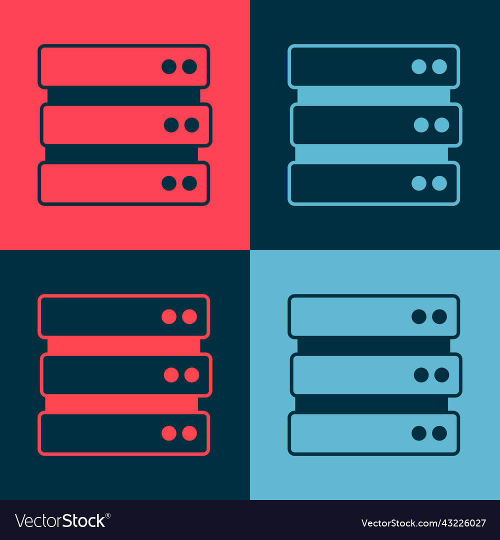 Pop art server data web hosting icon isolated