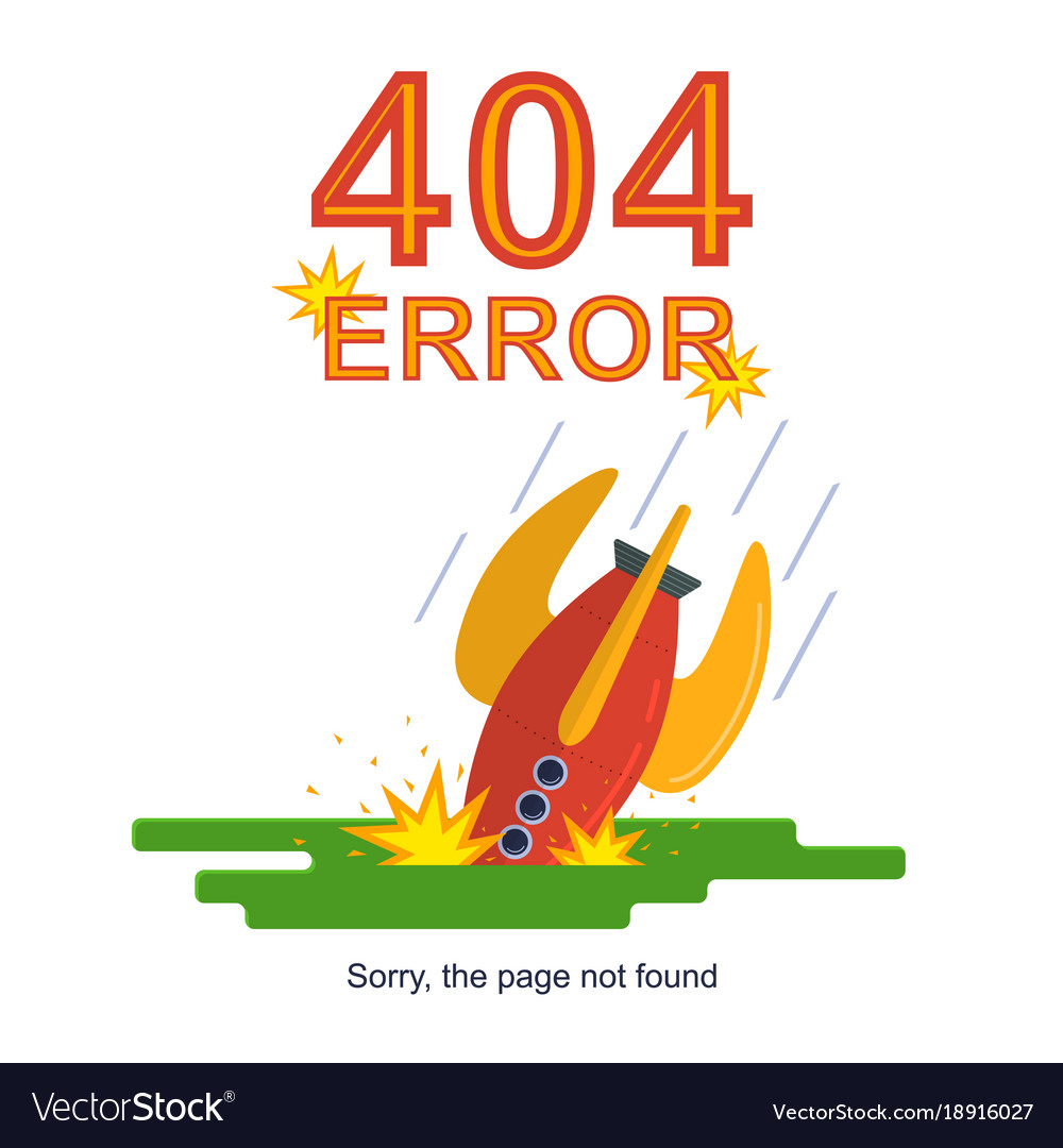 Rocket missile crashed error not found concept